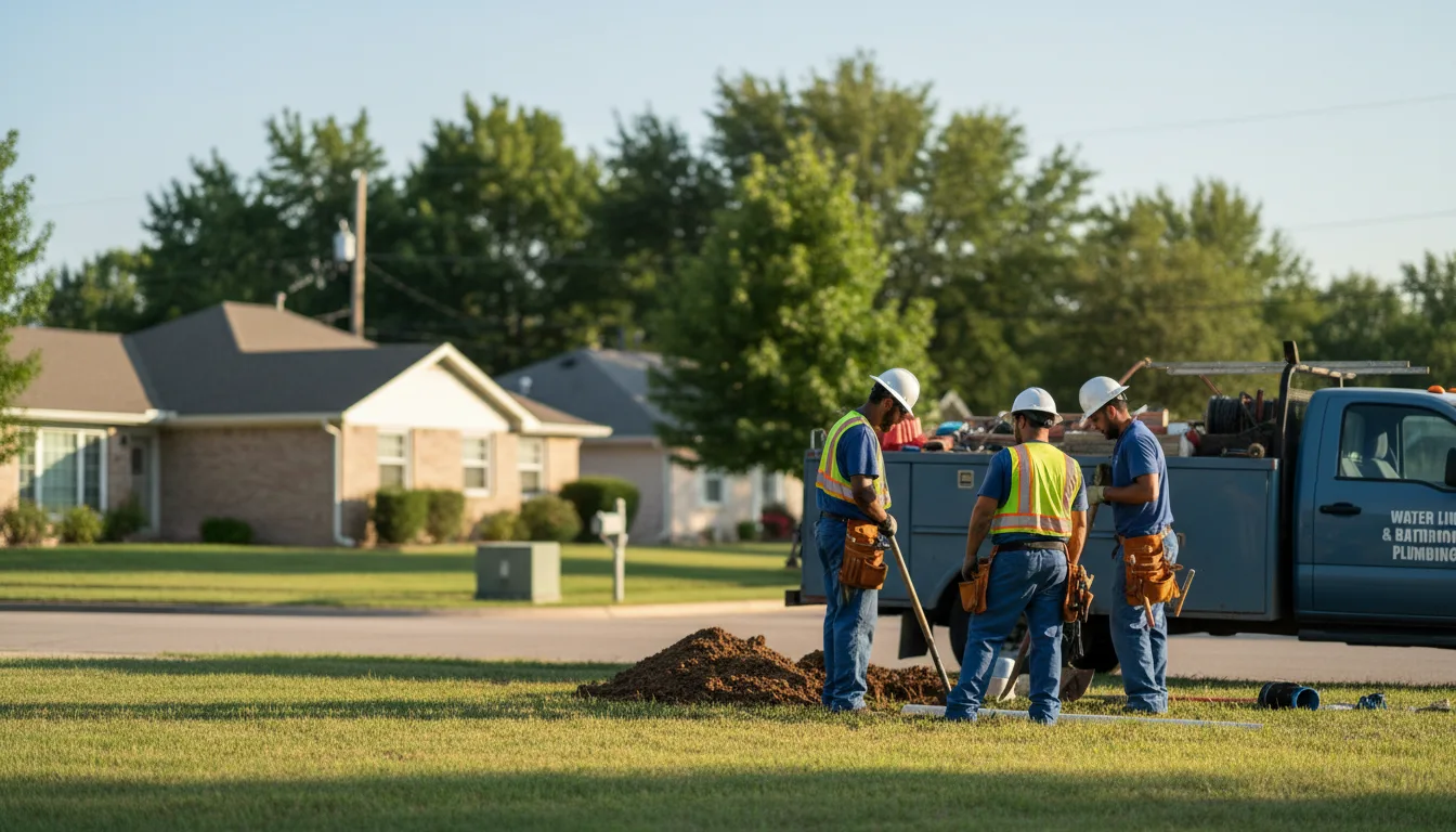 Residential water line and bathroom plumbing service in Park, KS